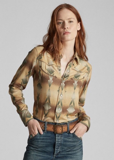 Ralph Lauren Print Western Skjorter Dame Danmark (BMIYC5429)